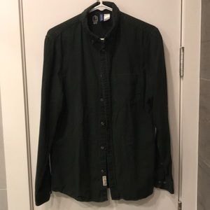 Dark olive button down